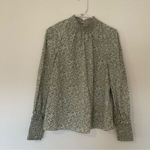Hyacinth House Tuckernuck Floral Long Sleeve Cotton Blouse Small Cottagecore